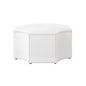 33" Silver Faux Leather Tufted Octagonal Cocktail Ottoman