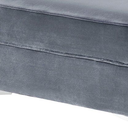 30" Gray Velvet And Silver Storage