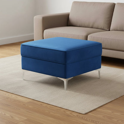 30" Gray Velvet And Silver Storage