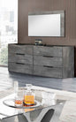 61" Gray Wood Six Drawer Double Dresser