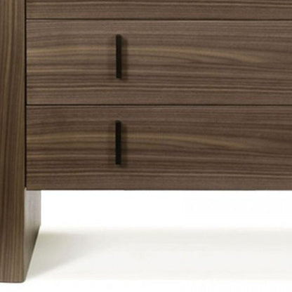 55" Brown Wood Three Drawer Dresser