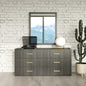 63" Dark Grey Solid And Manufactured Wood Six Drawer Dresser