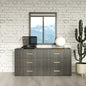 63" Dark Grey Solid And Manufactured Wood Six Drawer Dresser