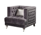 38" Black Tufted Arm Chair