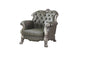 45" Champagne Faux Leather Arm Chair