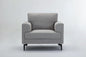 41" Light Gray And Black Linen Arm Chair