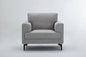 41" Light Gray and Black Linen Arm Chair