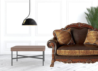 46" Brown and Cherry Blossom Pink Faux Leather Floral Tufted Arm Chair And Toss Pillow