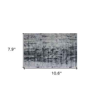 8' X 11' Blue And White Abstract Hand Loomed Area Rug