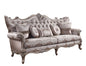94" Dark Gray Imitation Silk Damask Sofa And Toss Pillows With Champagne Legs