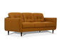 83" Orange Leather Sofa With Black Legs