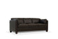 81" Chocolate Leather Sofa With Black Legs