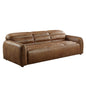 95" Dark Brown Top Grain Leather Sofa With Black Legs