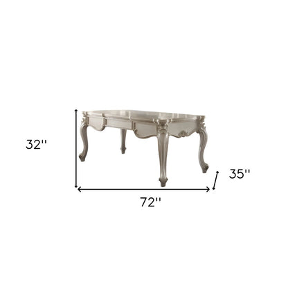 72" White Wood Executive Desk With Three Drawers