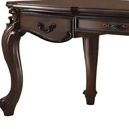 72" Dark Brown Wood Executive Desk With Three Drawers