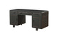63" Gray Metal Executive Desk With Two Cabinets Three Drawers