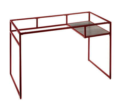 48" Clear and Red Glass Writing Desk