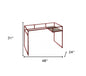 48" Clear and Red Glass Writing Desk