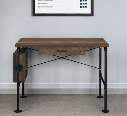 39" Brown and Black Writing Desk