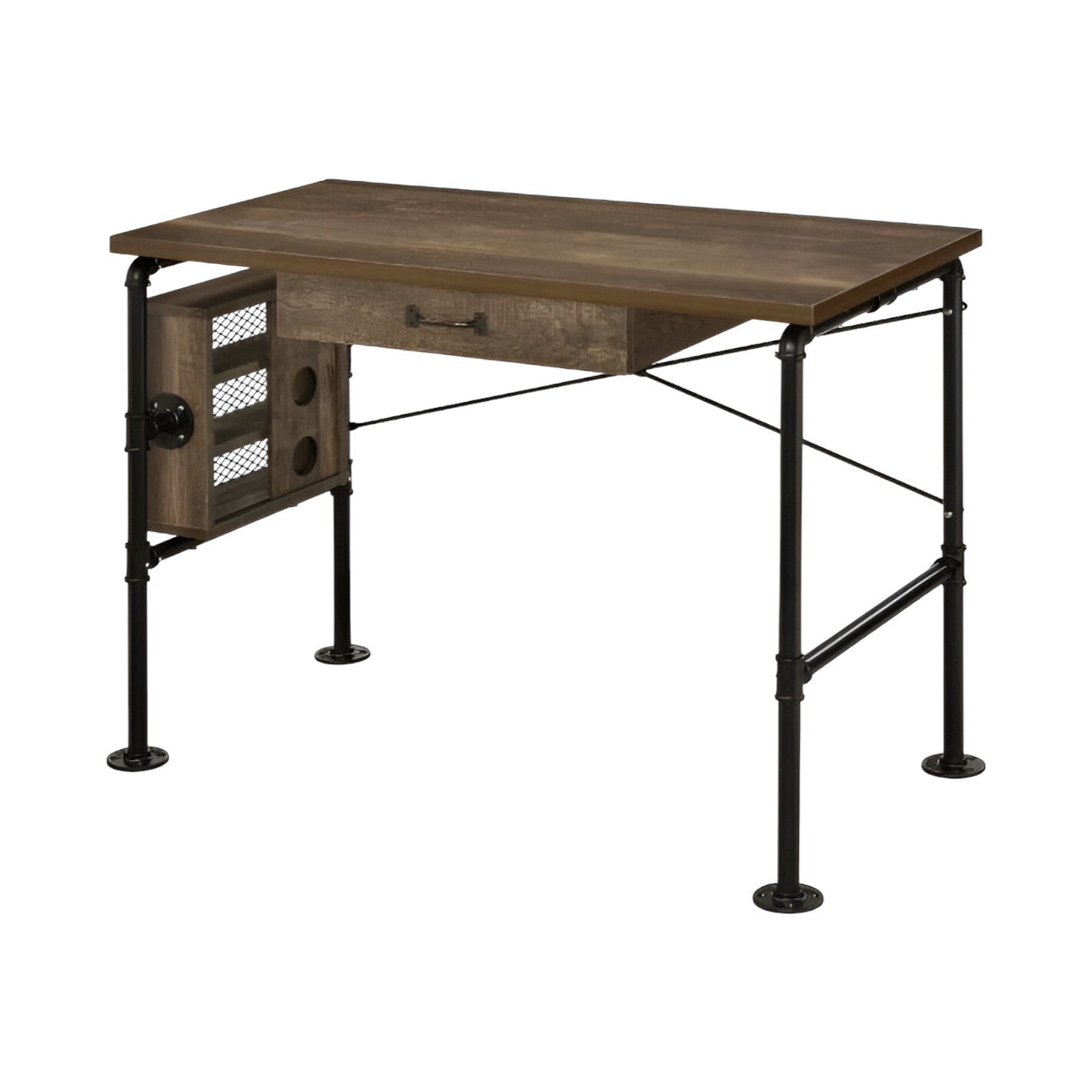 39" Brown and Black Writing Desk