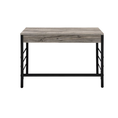 42" Brown and Black Writing Desk With Two Drawers