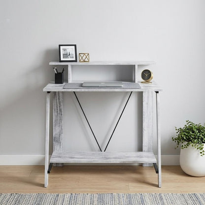 32" Antiqued White Writing Desk