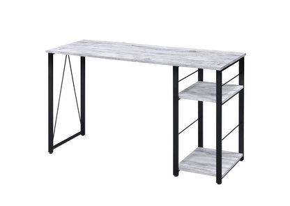 47" Antiqued White and Black Writing Desk