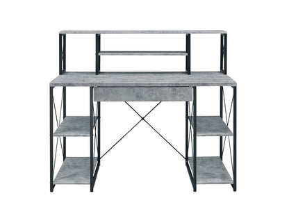 47" Gray and Black Computer Desk