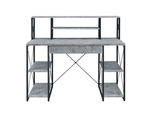 47" Gray and Black Computer Desk