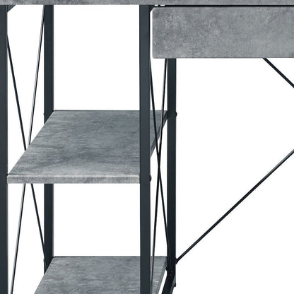 47" Gray and Black Computer Desk