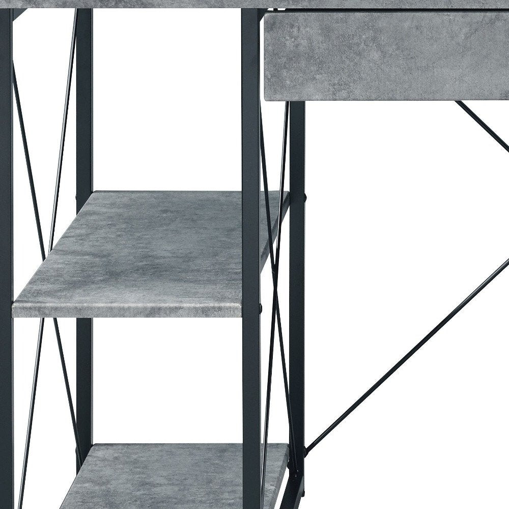 47" Gray and Black Computer Desk