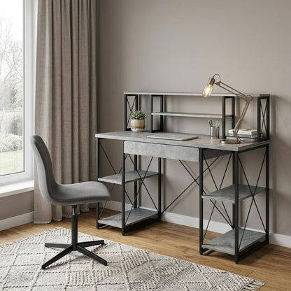 47" Gray and Black Computer Desk
