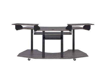 71" Dark Gray and Black Music Recording Studio Desk