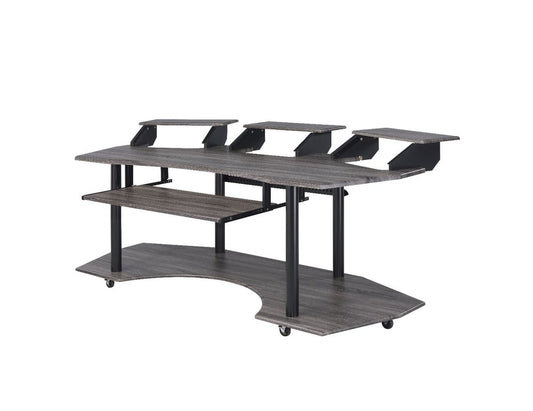 83" Black Music Recording Studio Desk