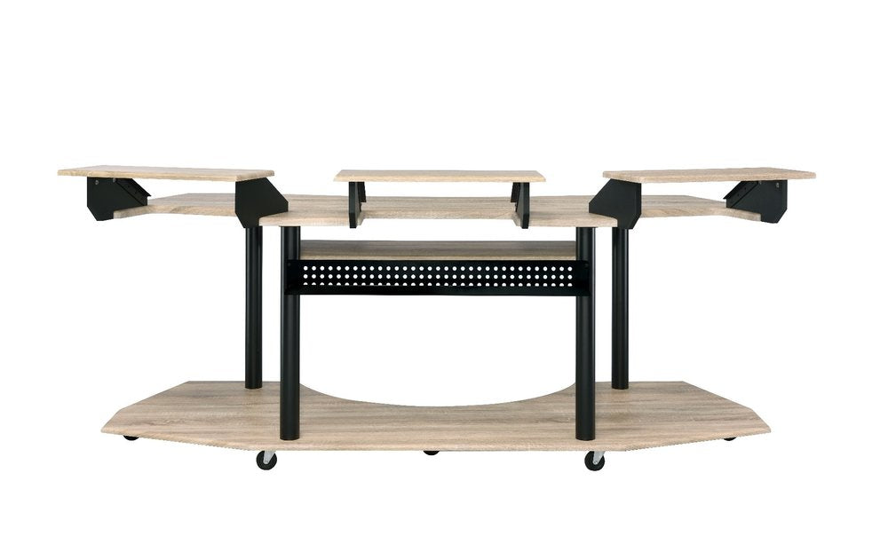 83" Natural and Black Music Recording Studio Desk