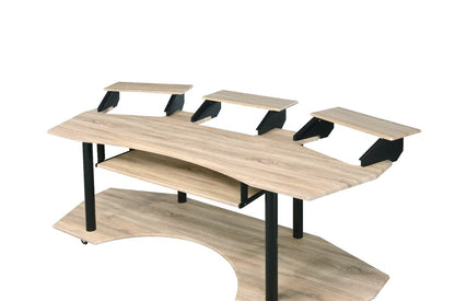 83" Natural and Black Music Recording Studio Desk