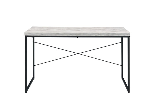 47" Antiqued White and Black Writing Desk