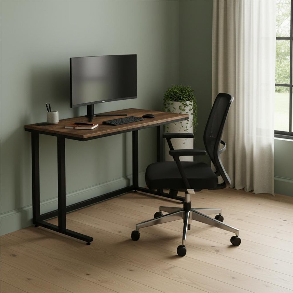 47" Brown and Black Writing Desk
