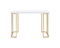 48" White and Gold Writing Desk