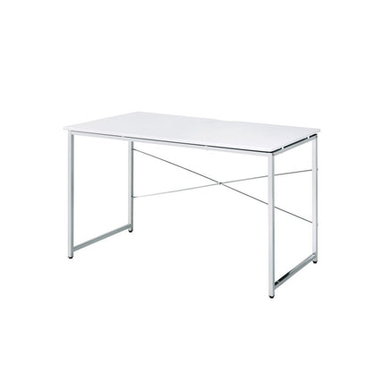 47" White and Silver Writing Desk