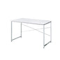 47" White and Silver Writing Desk
