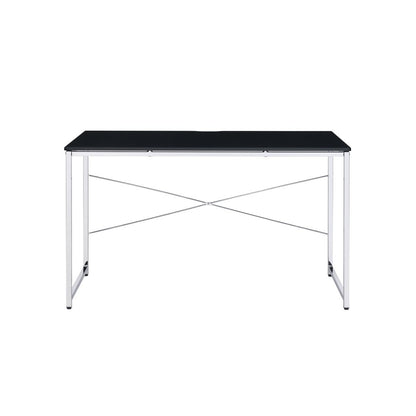 47" Black and Silver Writing Desk