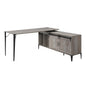65" Gray and Black L Shape Writing Desk
