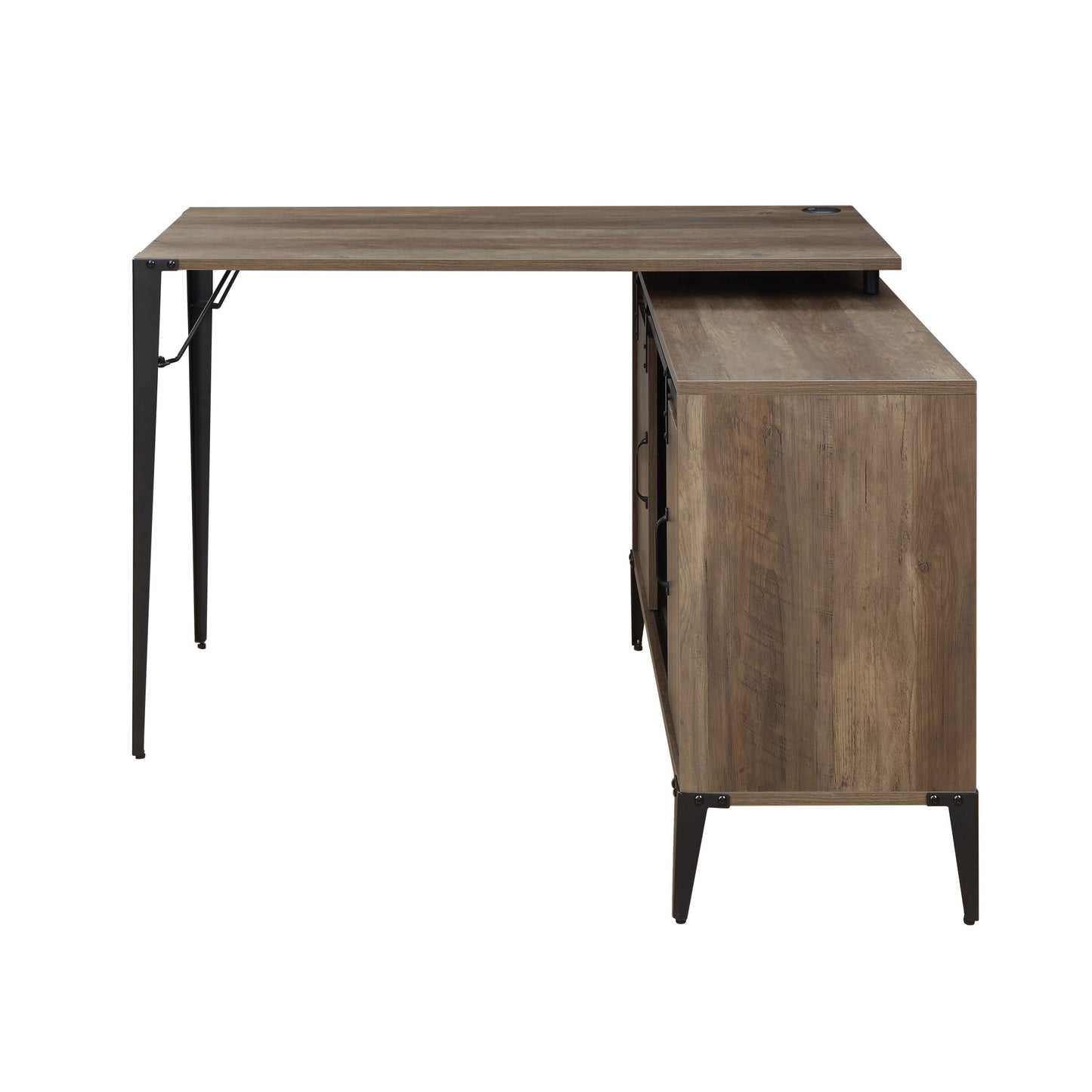 48" Brown and Black L Shape Writing Desk