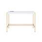 42" White and Gold Writing Desk