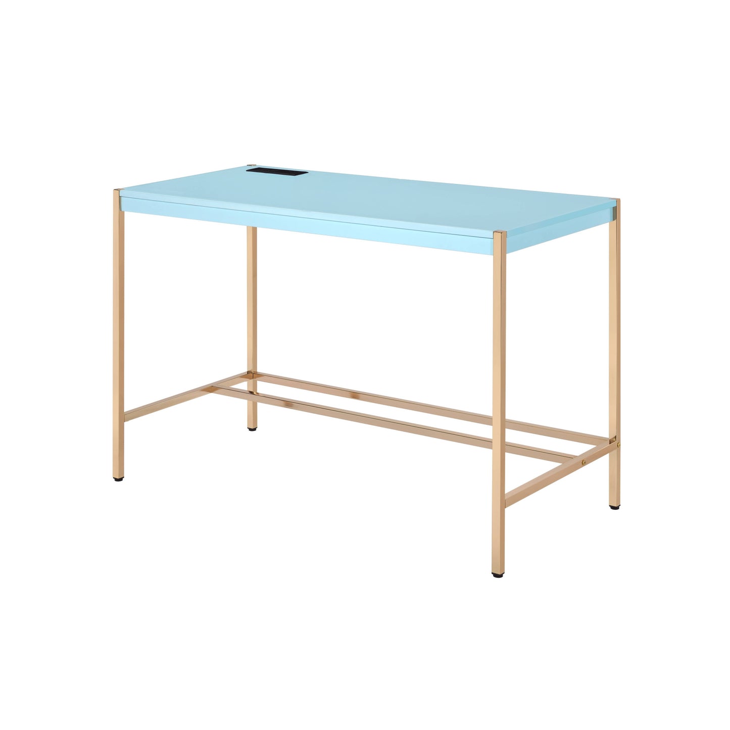 42" Baby Blue and Gold Writing Desk