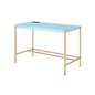 42" Baby Blue and Gold Writing Desk