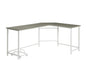 66" Gray and White L Shape Computer Desk