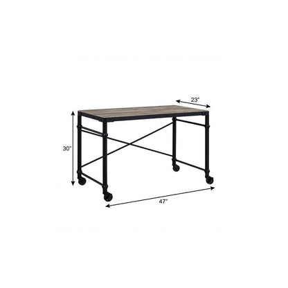 47" Brown and Black Writing Desk