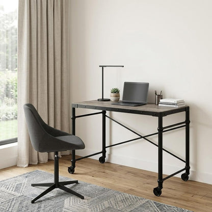 47" Brown and Black Writing Desk